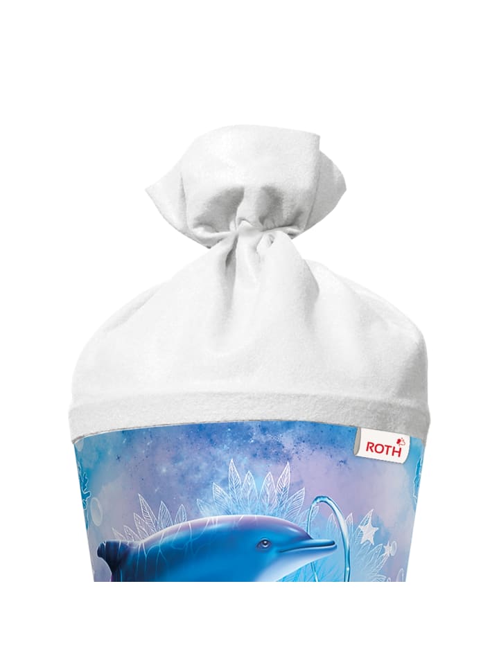 ROTH Schultüte groß Delfine 70 cm in Hellblau günstig kaufen onesize