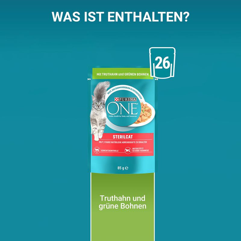 PURINA ONE Sterilised mit Truthahn & grünen Bohnen