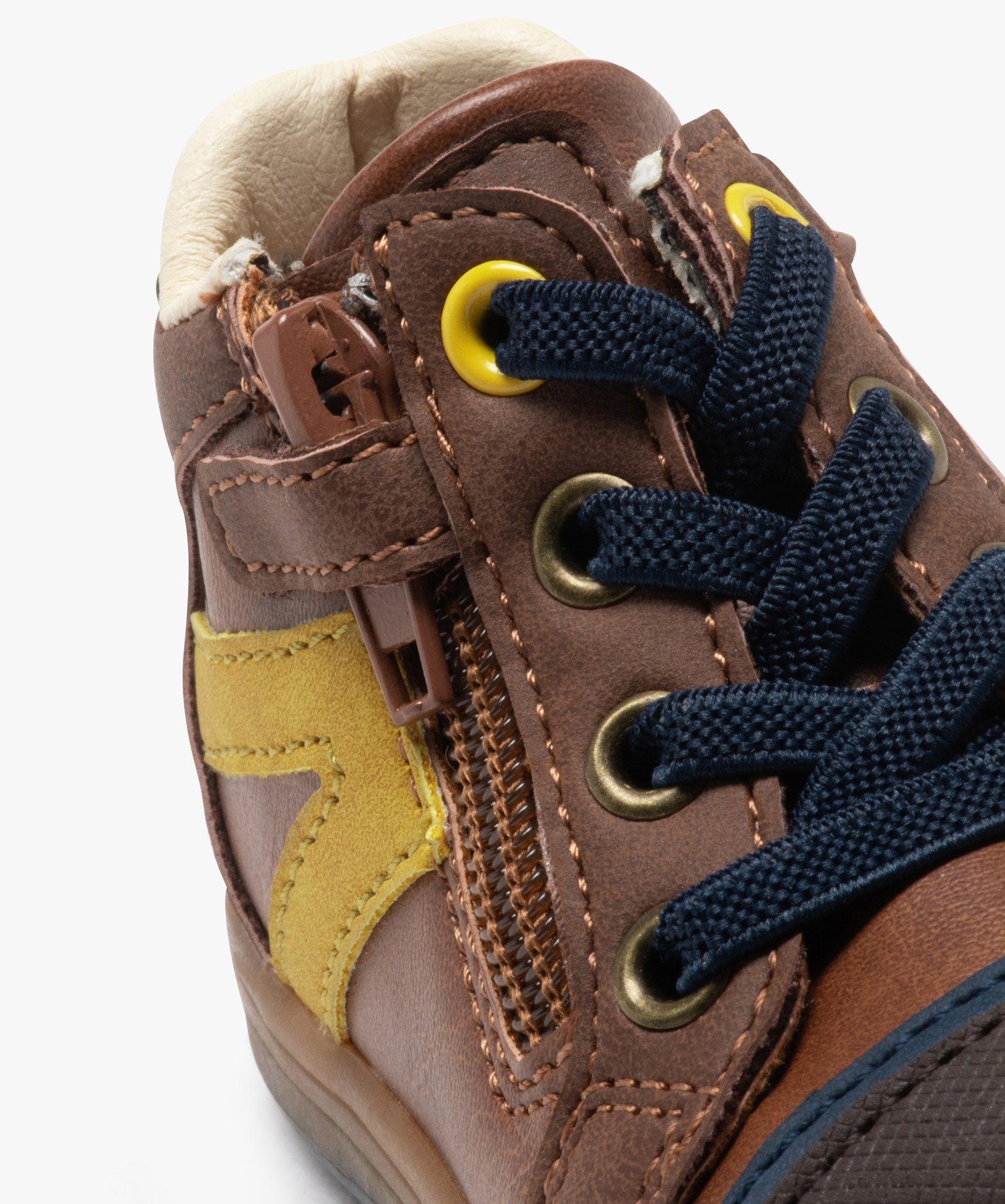 Chaussures premiers pas bébé Garçon bicolores - Hobiz marron | GEMO