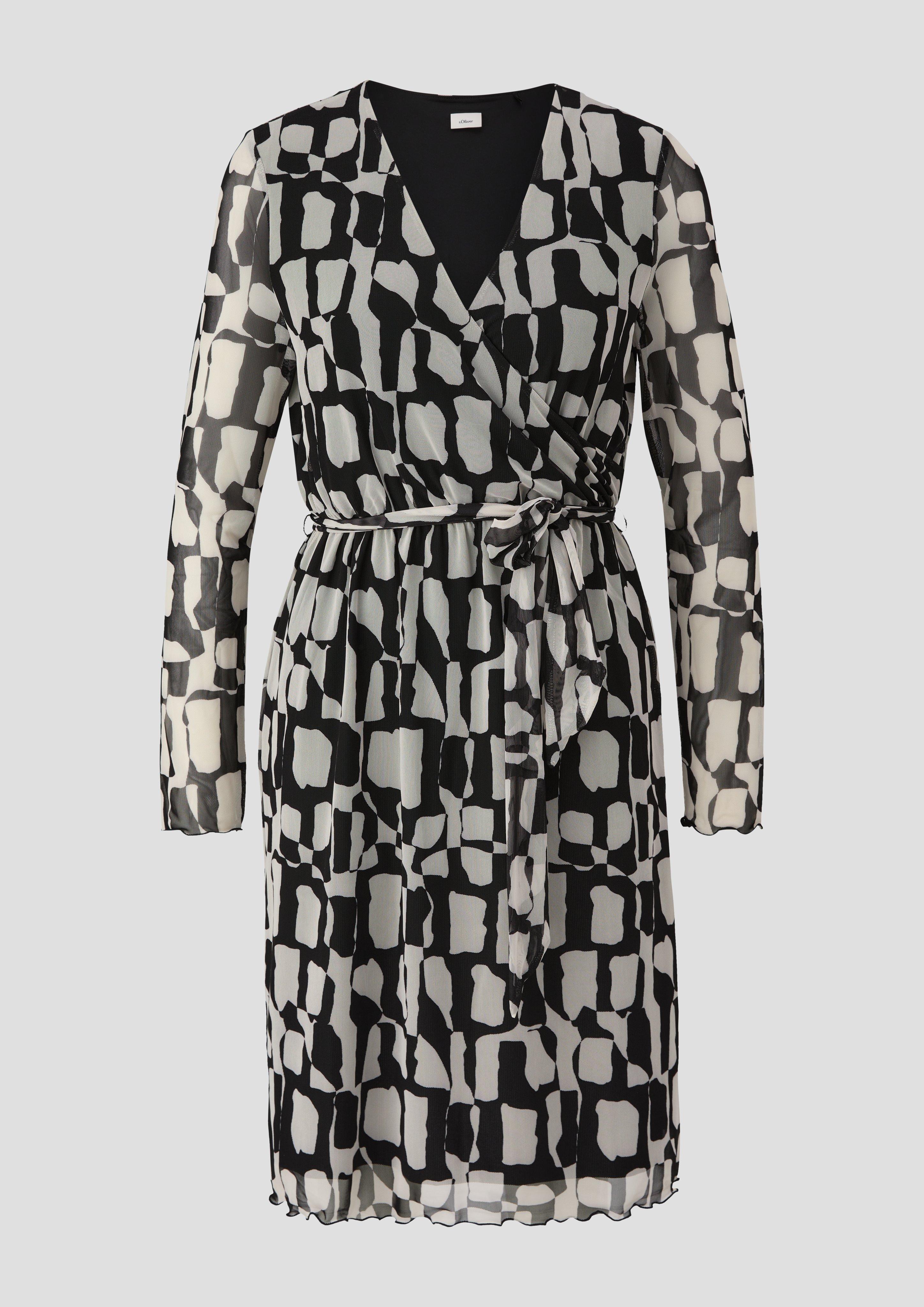 Elegantes Mesh-Kleid in Wickel-Optik  2141560-99A1