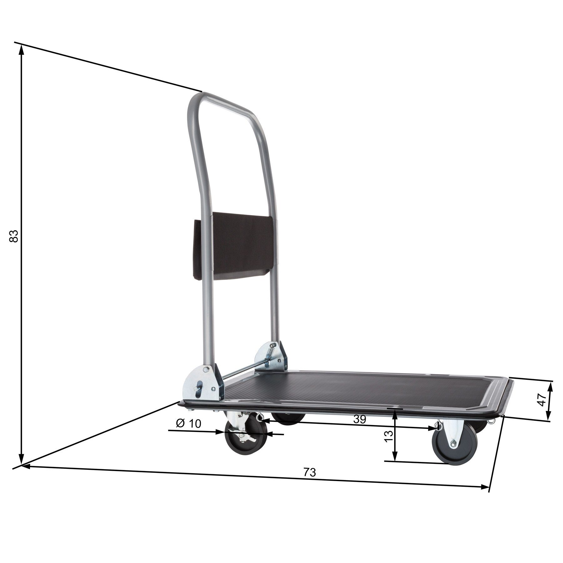 tectake Transportwagen Plattformwagen mit Bremsen