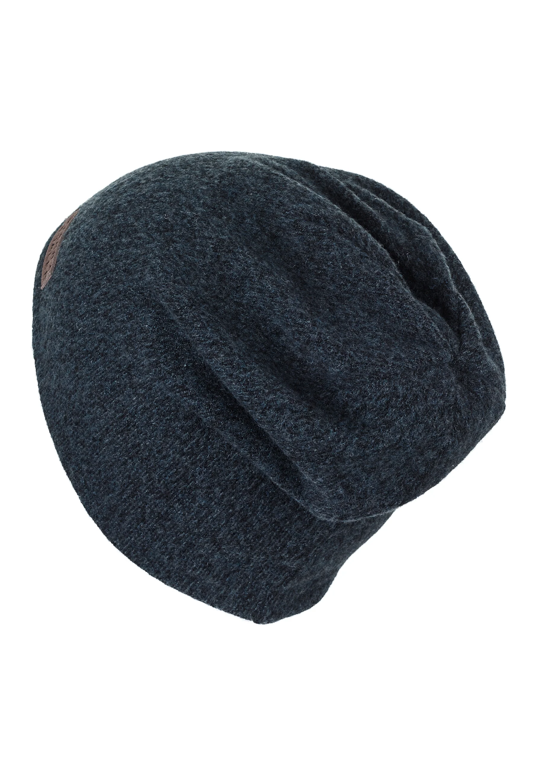 Slouch-Beanie aus Strickfleece Melange in 4 Farben