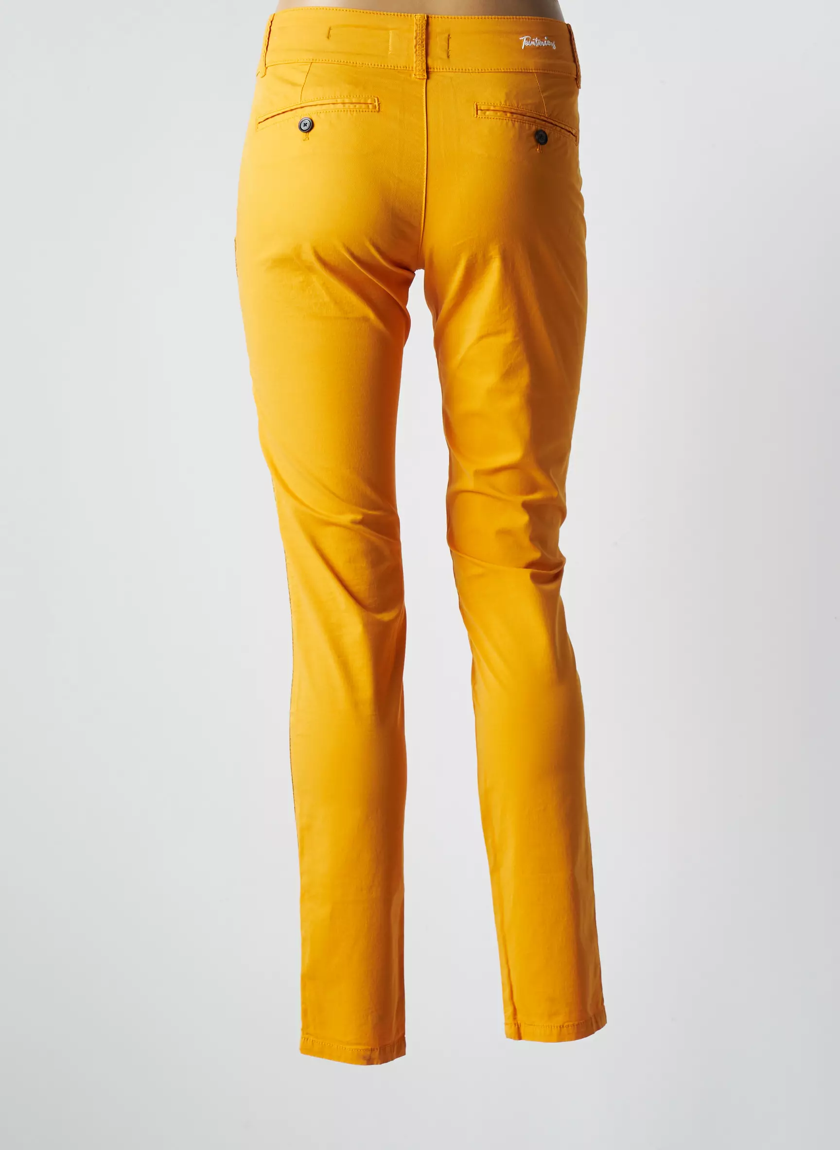 Les Teinturiers Pantalons Chino Femme couleur jaune