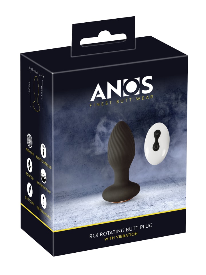 ANOS Vibro-Analplug RC Rotating B-Plug in schwarz günstig kaufen 9,5 cm