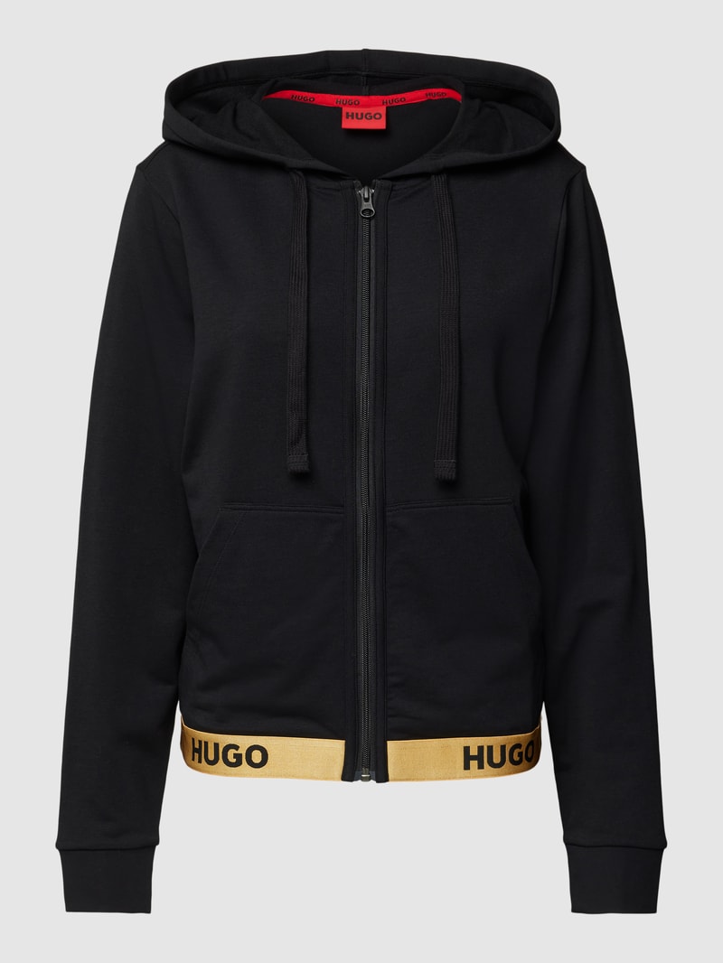 Sweatjacke mit Logo-Details in gold