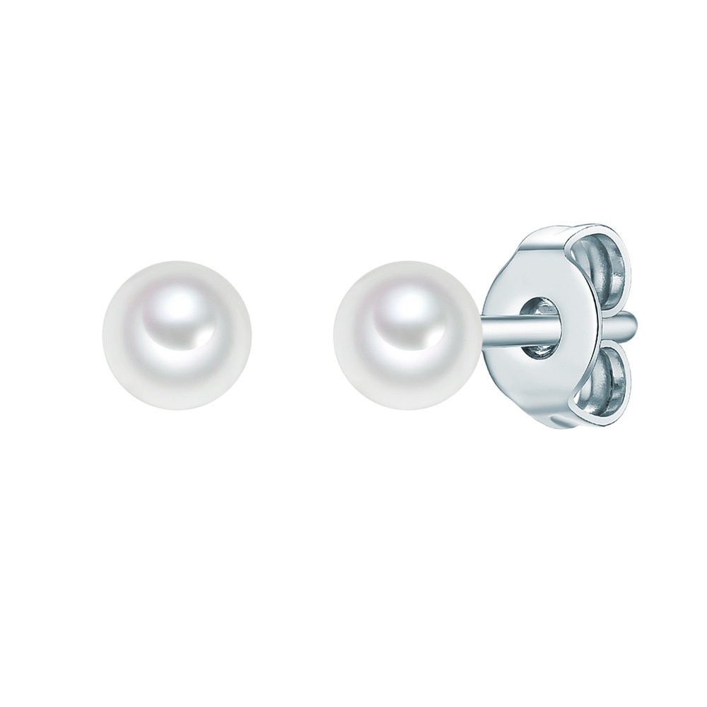 Trilani Puces d'oreilles en argent Argent sterling Perle de culture d'eau douce en Argent Boucles d'oreilles