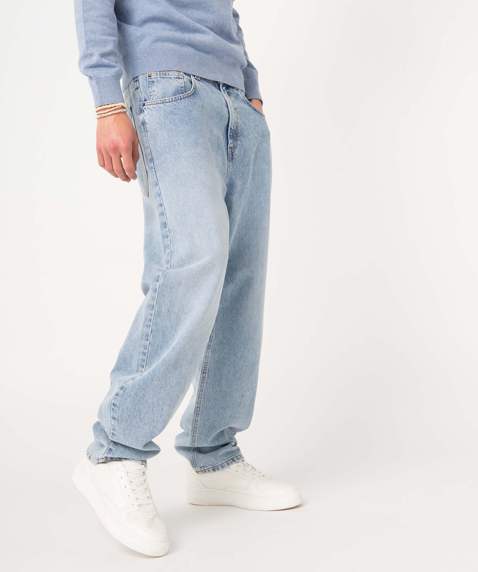 Jean homme loose délavé bleach | GEMO