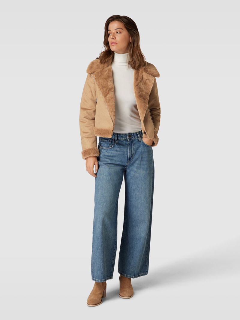 Bikerjacke in Leder-Optik Modell 'PEGGY' in cognac