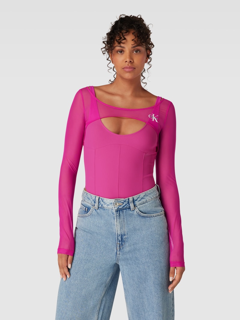 Body mit Allover-Muster Modell 'MESH LAYERED' in pink