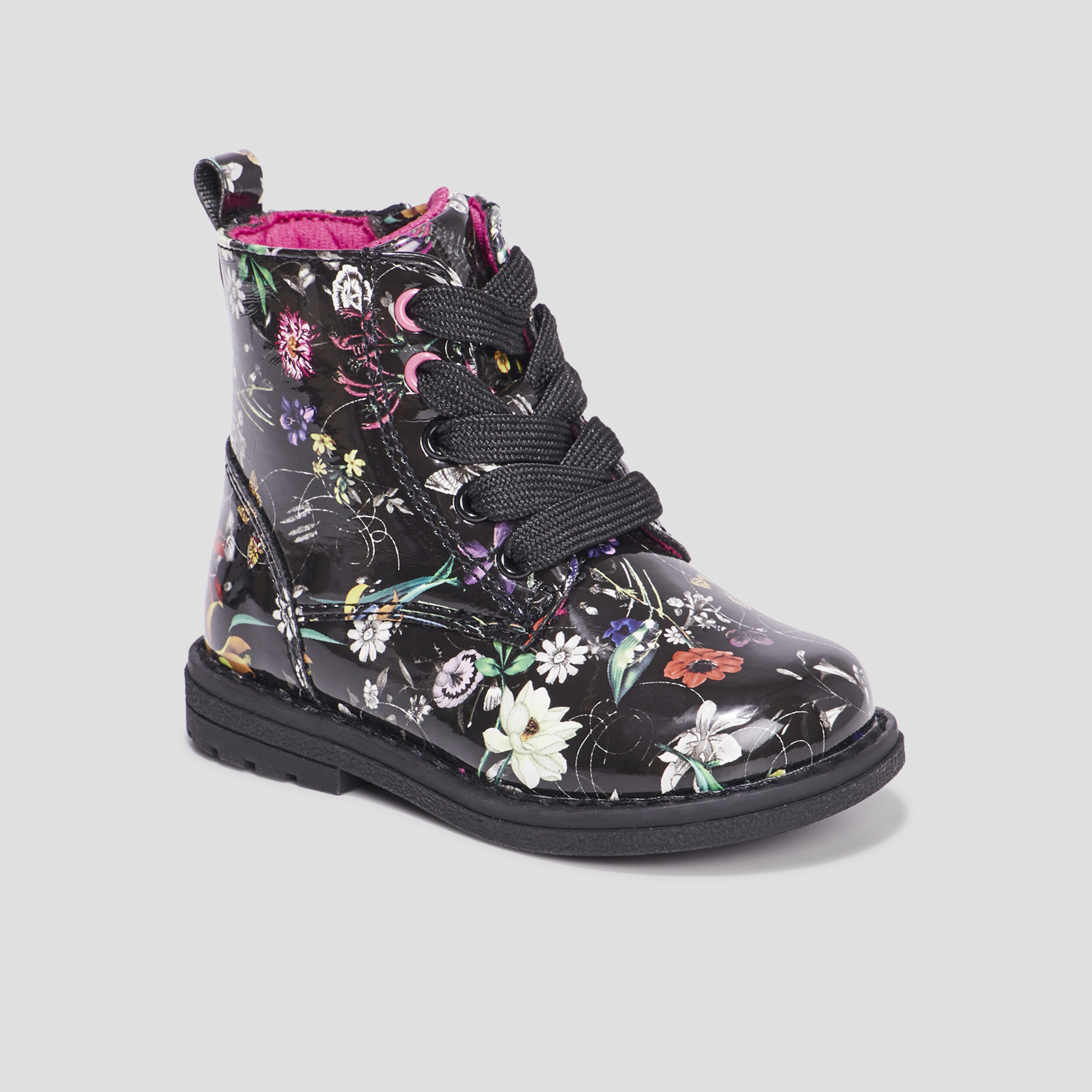 Bottines vernies à lacets multicolore bébé fille | La Halle