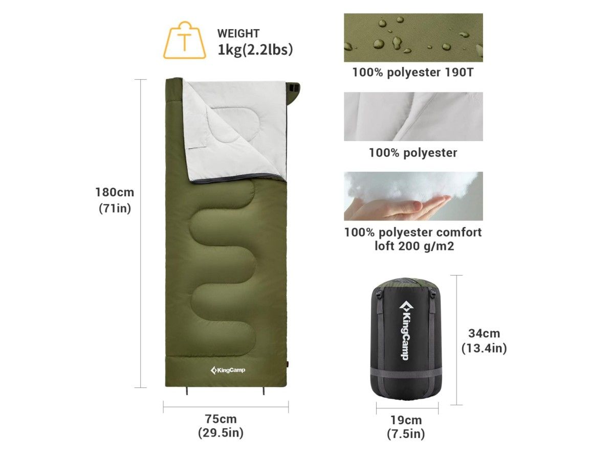 KingCamp Erwachsene Wasserabweisend R Schlafsack