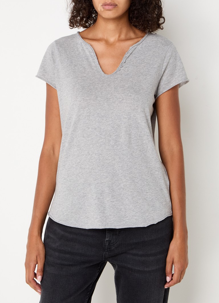 Zadig&Voltaire Tunisien T-shirt with back print and V-neck