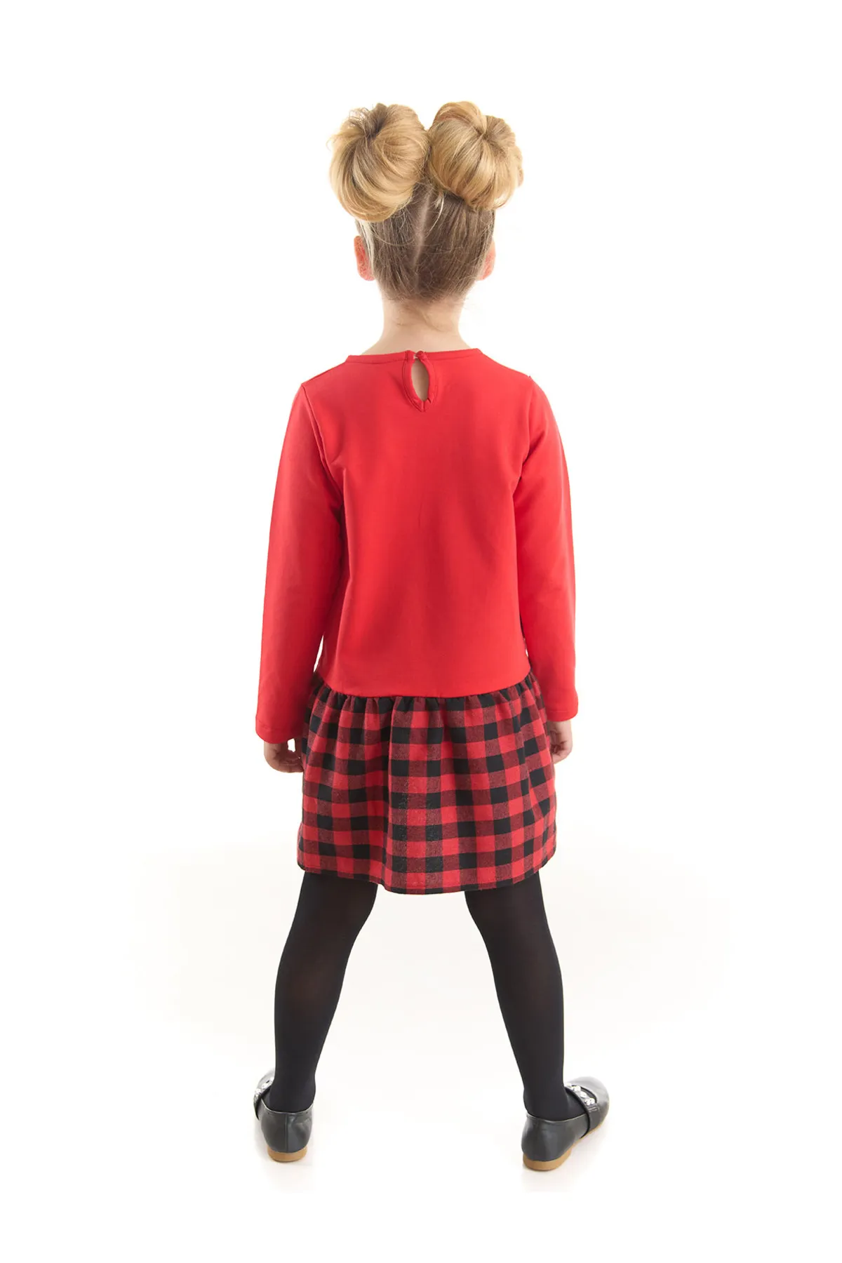Denokids  Rotes kariertes Kleid für Mädchen von White Cat