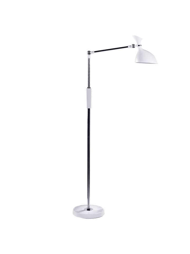 Beliani Stehleuchten ANDROMEDA in Weiß/Schwarz/Silber - (W) 52 x (H) 169 x (L) 26 cm günstig kaufen onesize