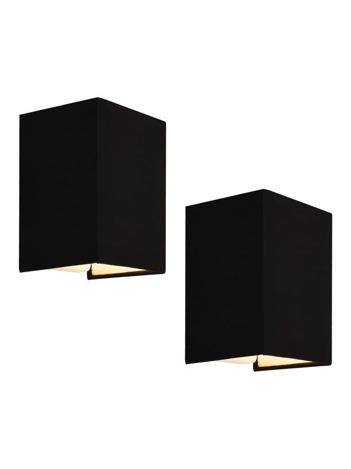 lux.pro Wandleuchte Schwerin 2er Set in Schwarz (H)20cm (B)16cm (T)13cm günstig kaufen onesize