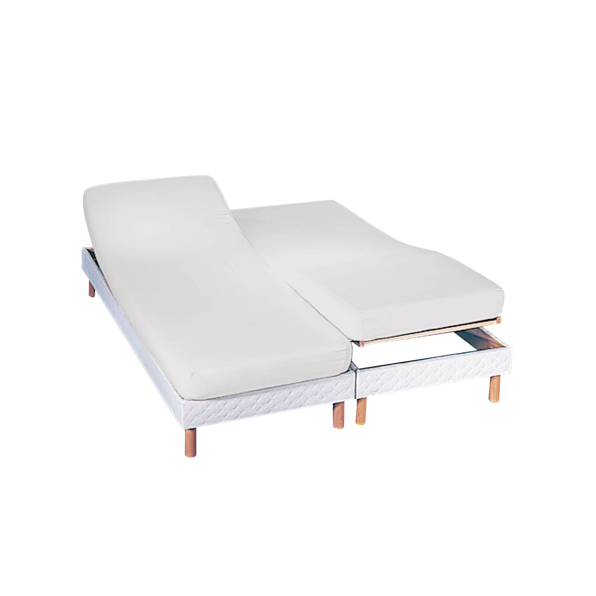 Drap-housse uni sommier articulé jersey bonnets 27 cm