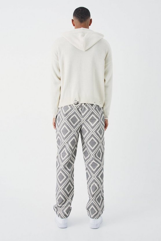 Tall lockere Jacquard-Hose mit elastischem Bund