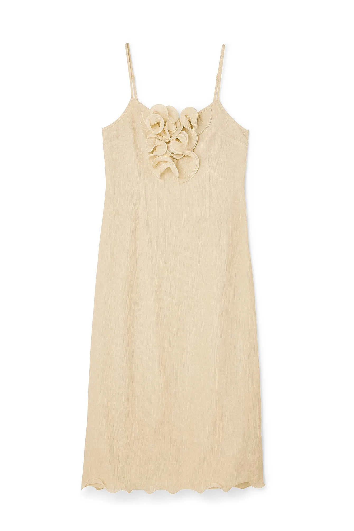 Gerafftes Midikleid aus Krepp