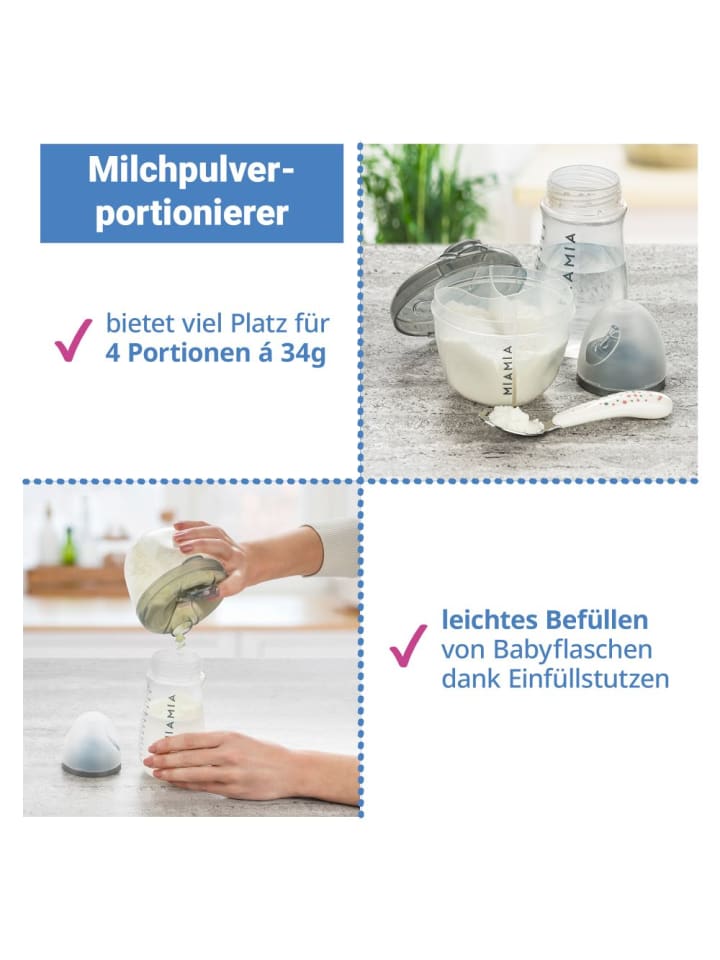 MiaMia 13-tlg. Starter-Set / Flaschen-Set - 6 PP-Flaschen in grau günstig kaufen onesize