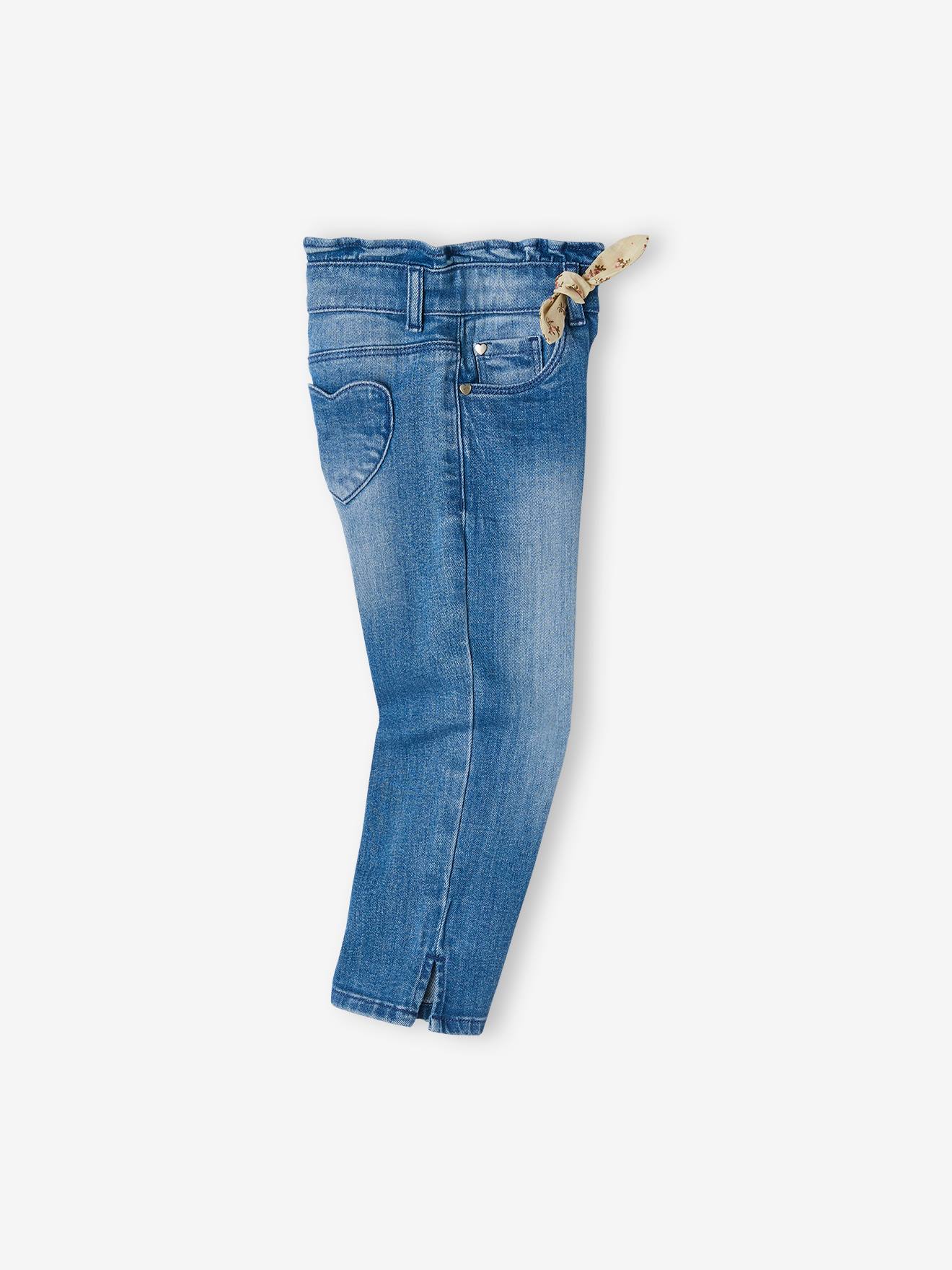 Vertbaudet Mädchen 3/4-Jeans mit Schleife - double stone