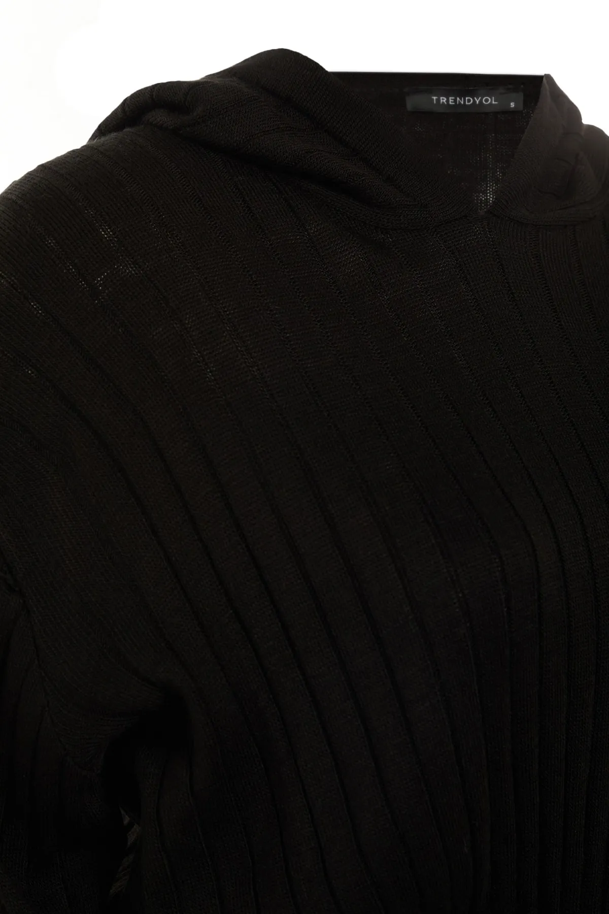 Trendyol Collection  Schwarzes Strickoberteil und -unterteil mit Kapuze TWOAW22AU0044