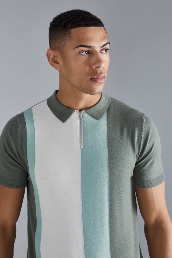Kurzärmliges Colorblock Poloshirt