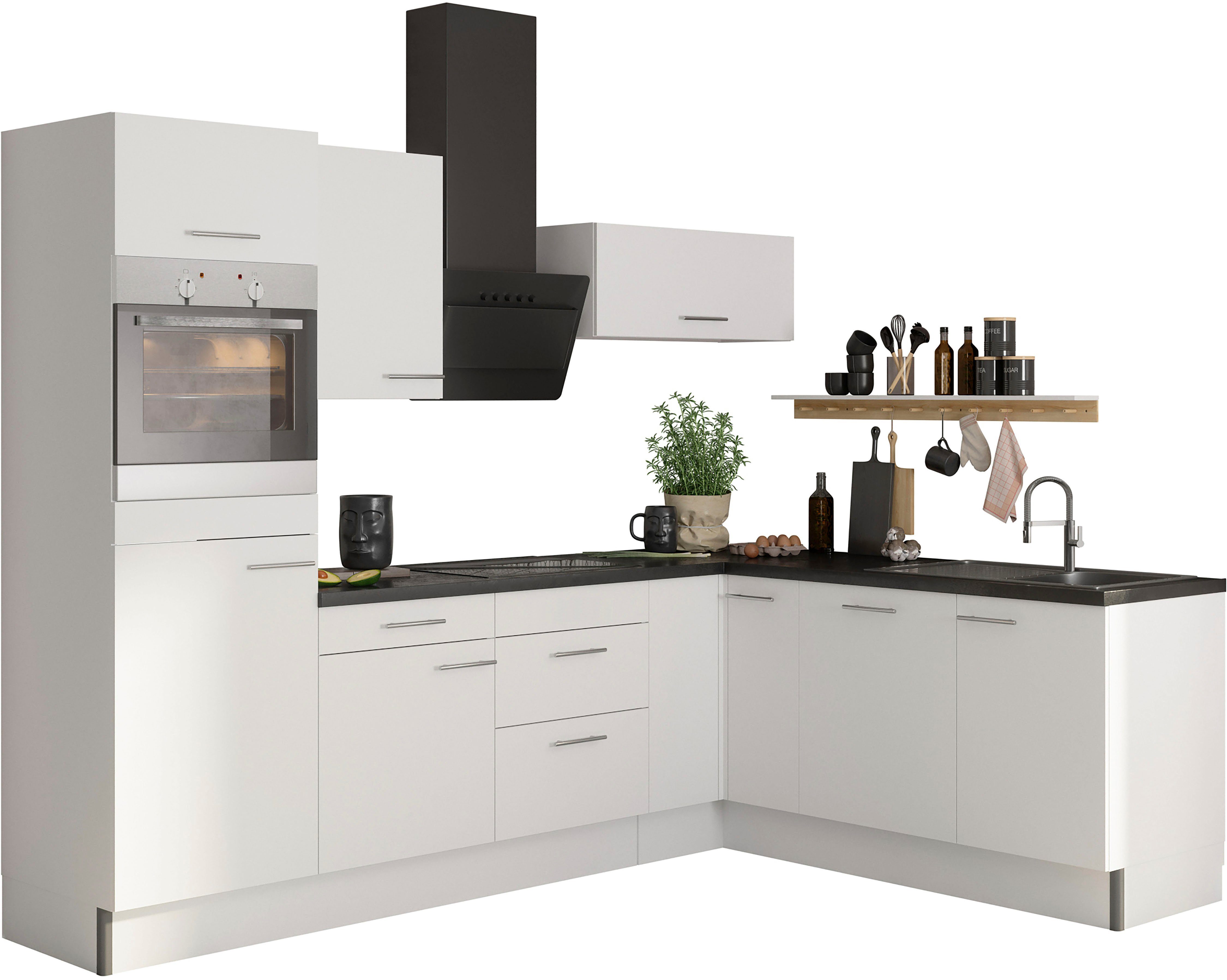 OPTIFIT Küche Klara, 270 x 200 cm breit, wahlweise mit E-Geräten