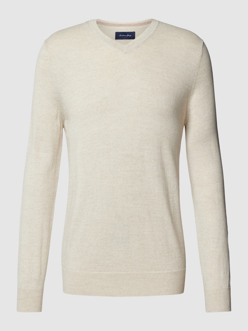 Strickpullover in ecru meliert