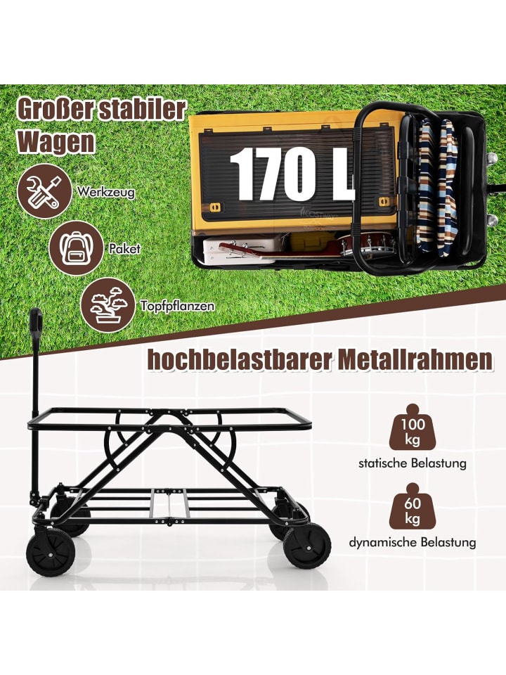 COSTWAY Bollerwagen faltbar in Grau günstig kaufen onesize