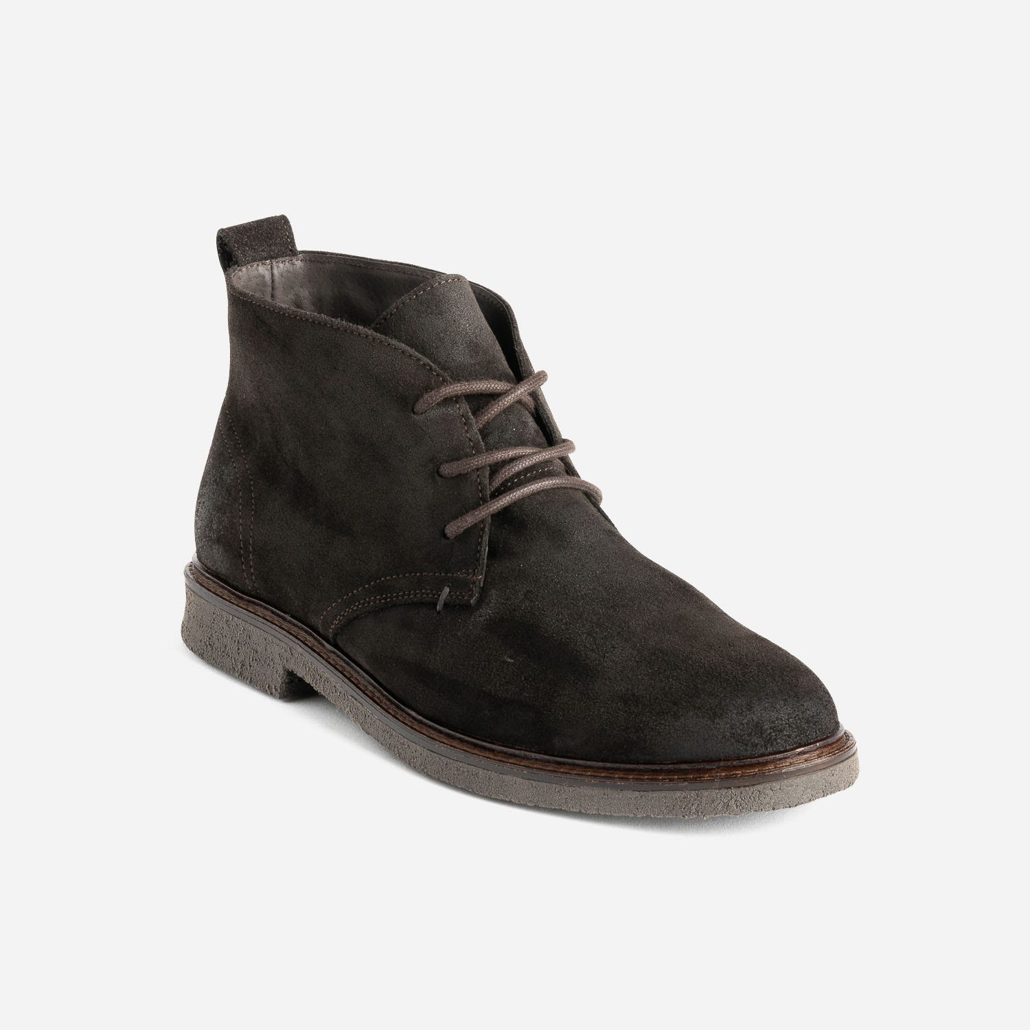 Desert boots marron foncé éco-conçu en cuir velours