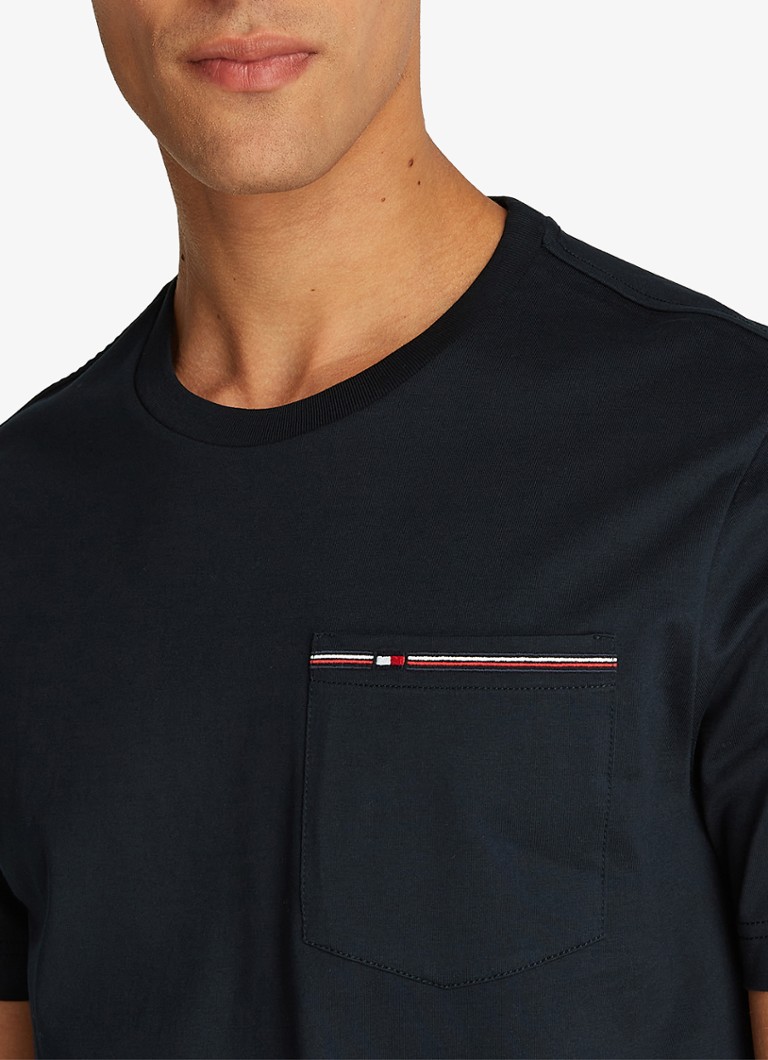 Tricou Tommy Hilfiger Global cu buzunar la piept