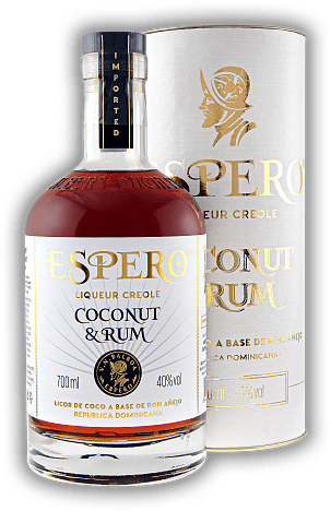 Espero Creole Coconut & Rum Espero Creole Coconut & Rum Ein Likör auf Rum-Basis mit viel Kokosnuss-Geschmack aber nicht zu viel Süße. 0,7	 Liter - Vol 40%
