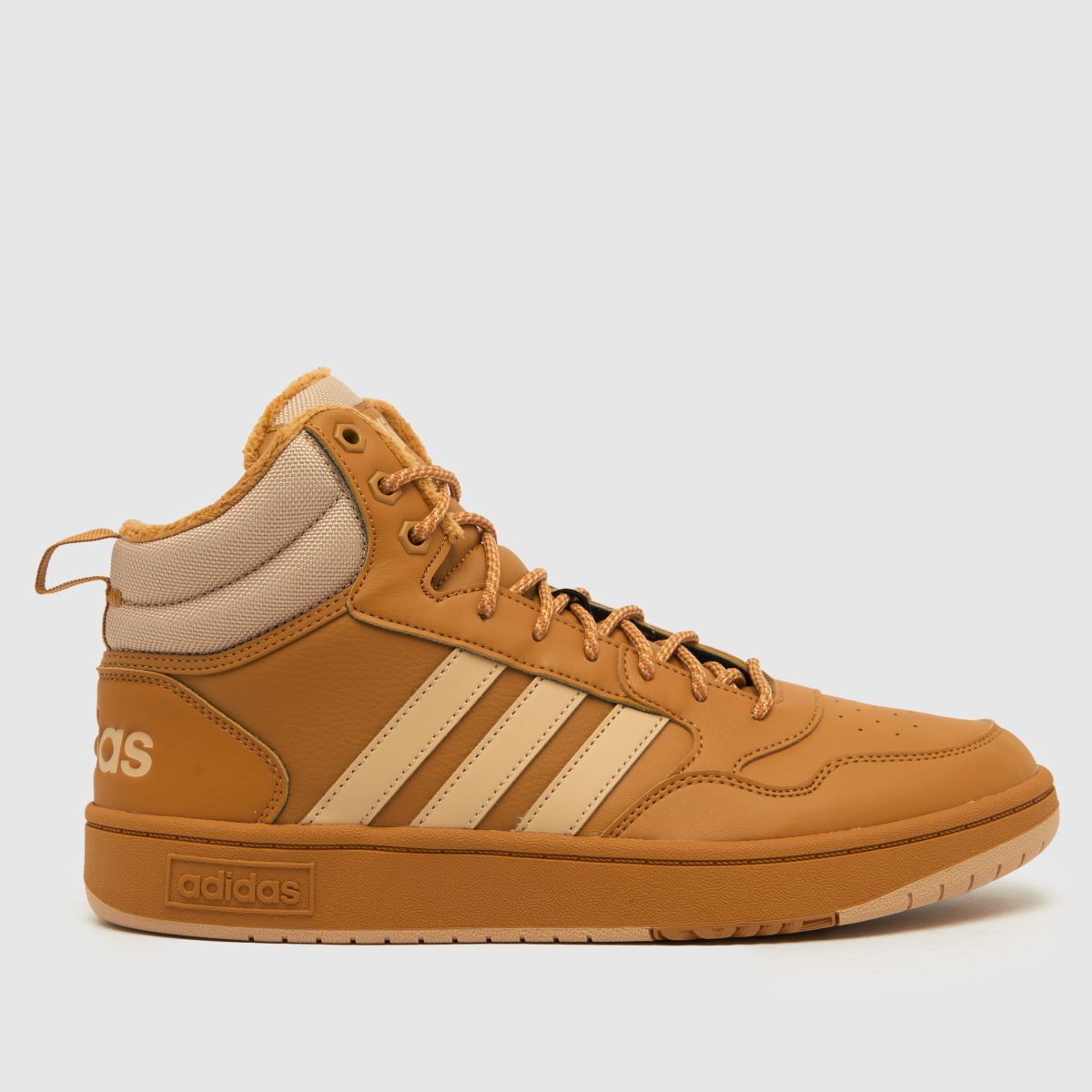 adidas hoops 3.0 mellanhöga sneakers i beige och brunt