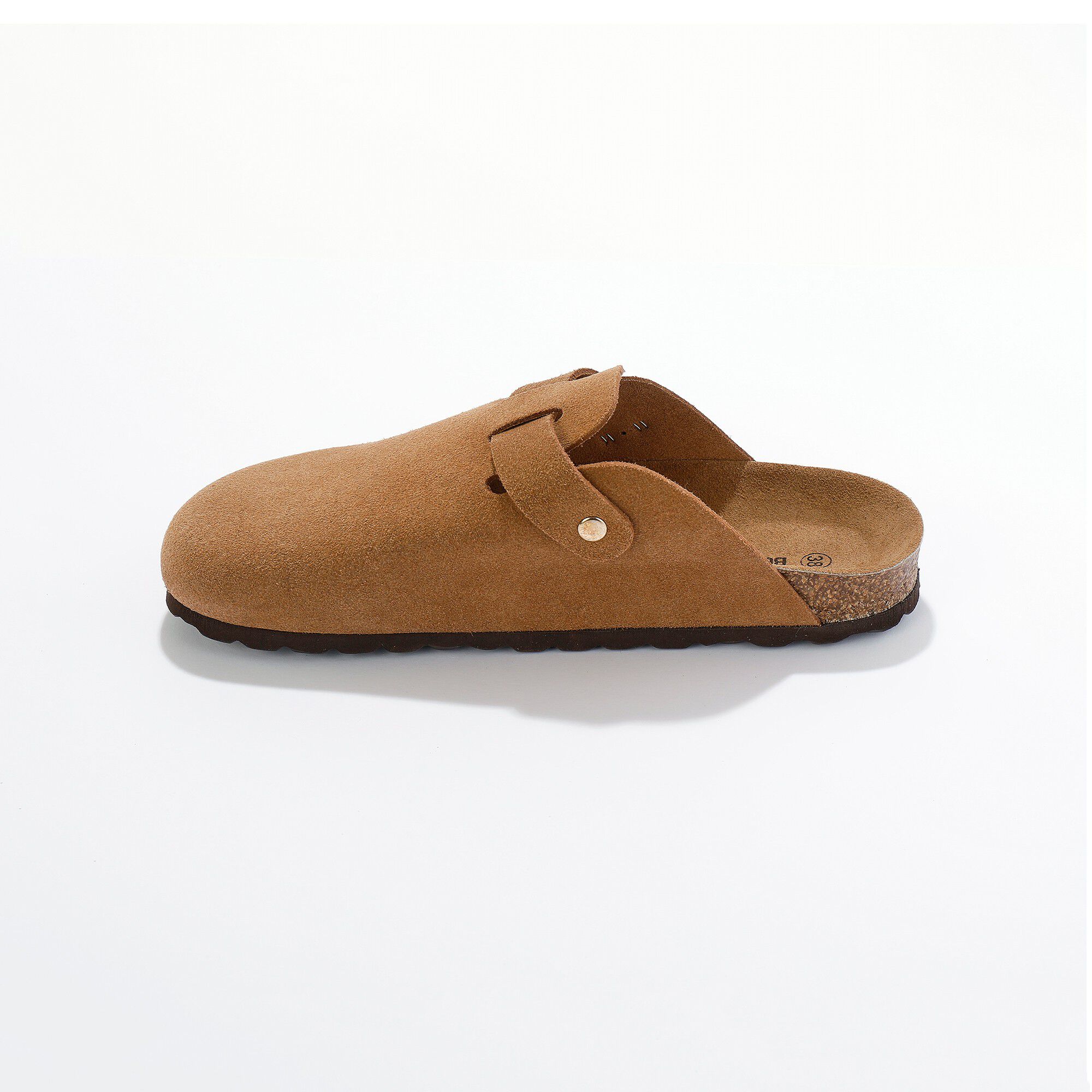 Sabots croûte de cuir avec boucle réglable