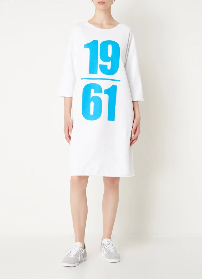 Penn & Ink Midi sweater dress with print