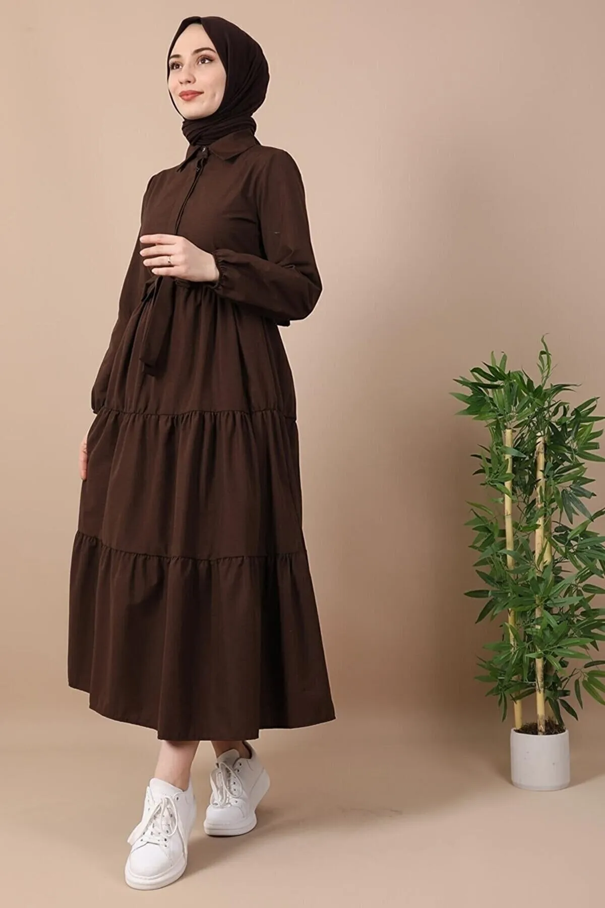 VOLT CLOTHİNG  Kleid mit Hemdkragen und Knöpfen