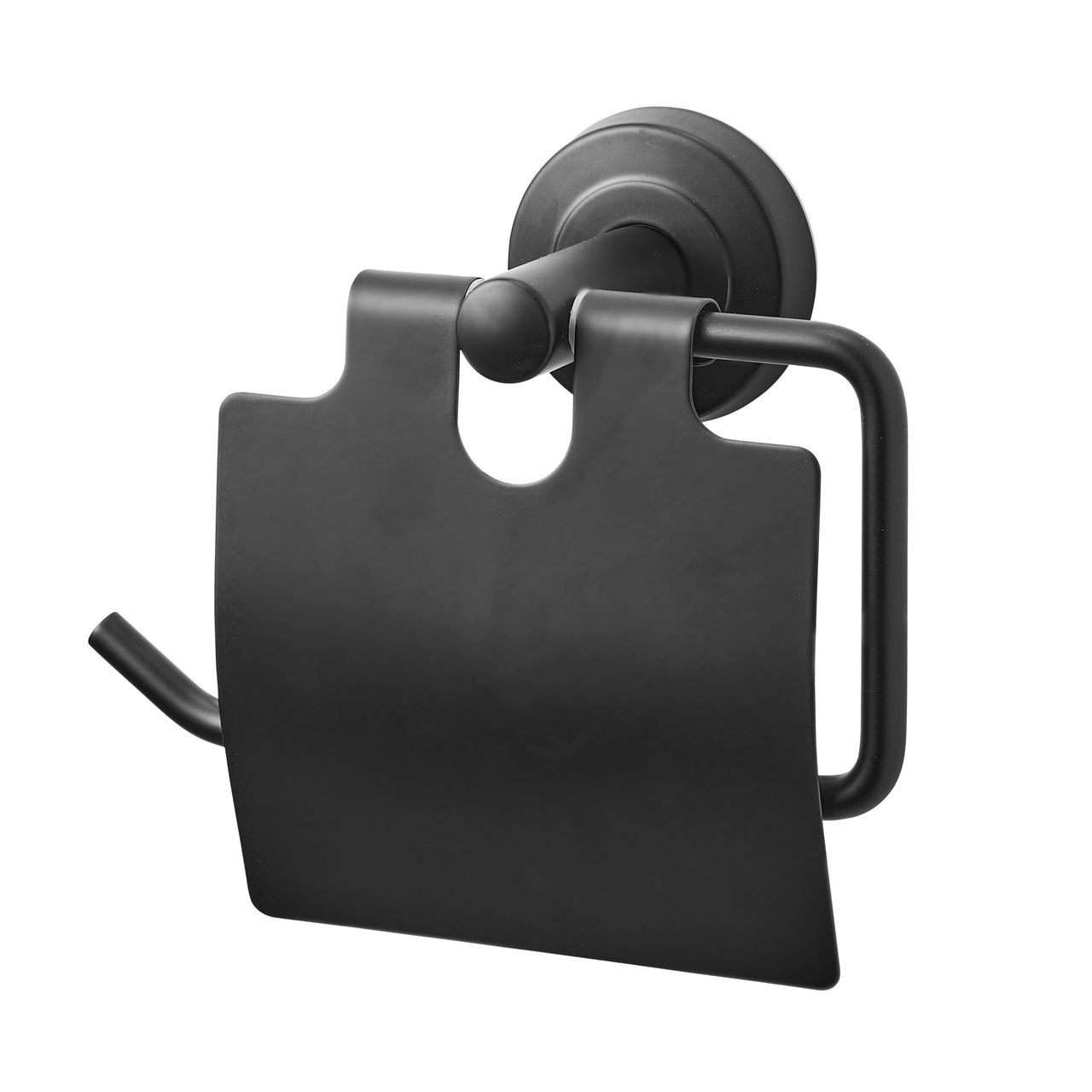 Weles AMARE Toilettenpapierrollenhalter mit Abdeckklappe, schwarz