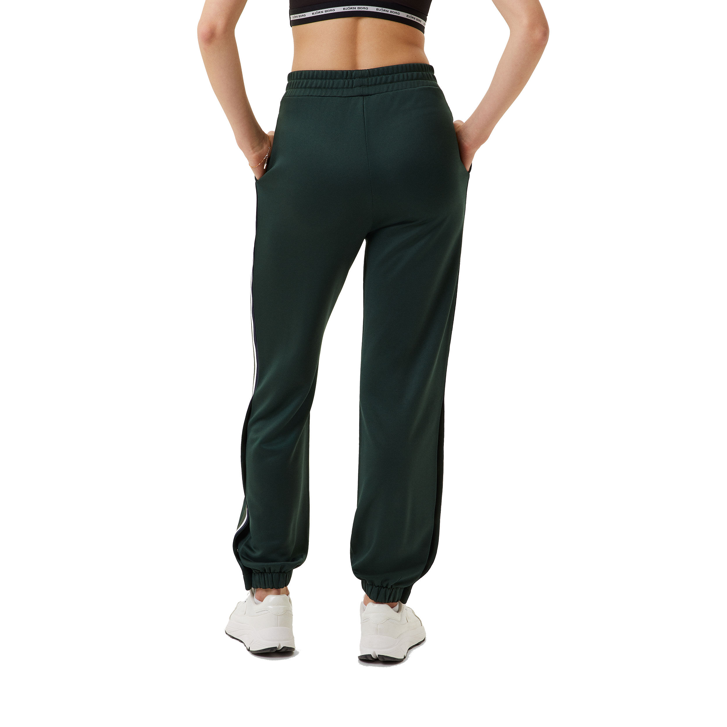 ACE Tapered Trainingshose Damen - Dunkelgrün, Weiß