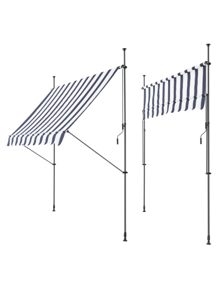 pro.tec Klemmmarkise in Dunkelblau Weiß (B)300cm günstig kaufen onesize