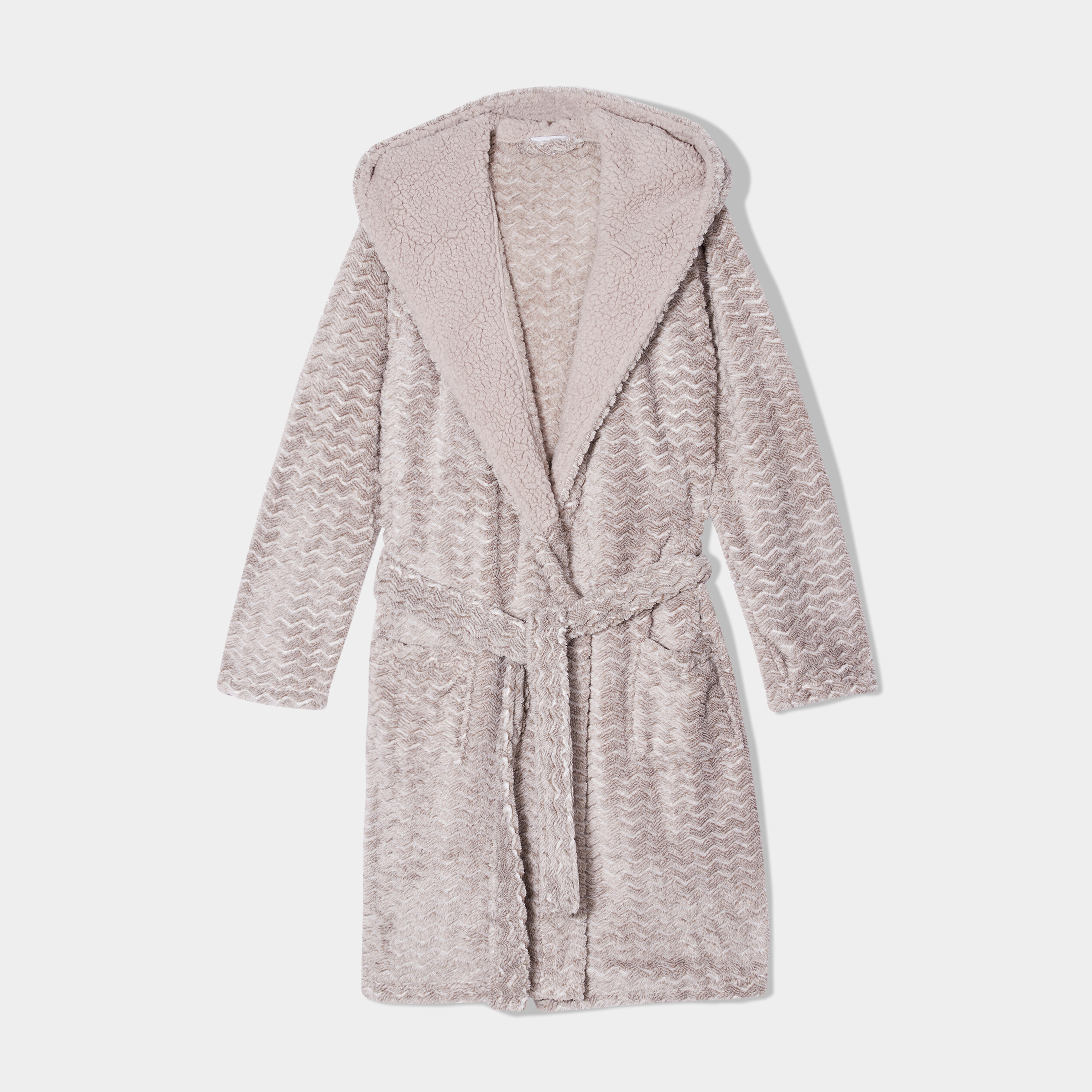 Peignoir à capuche gris clair femme | La Halle