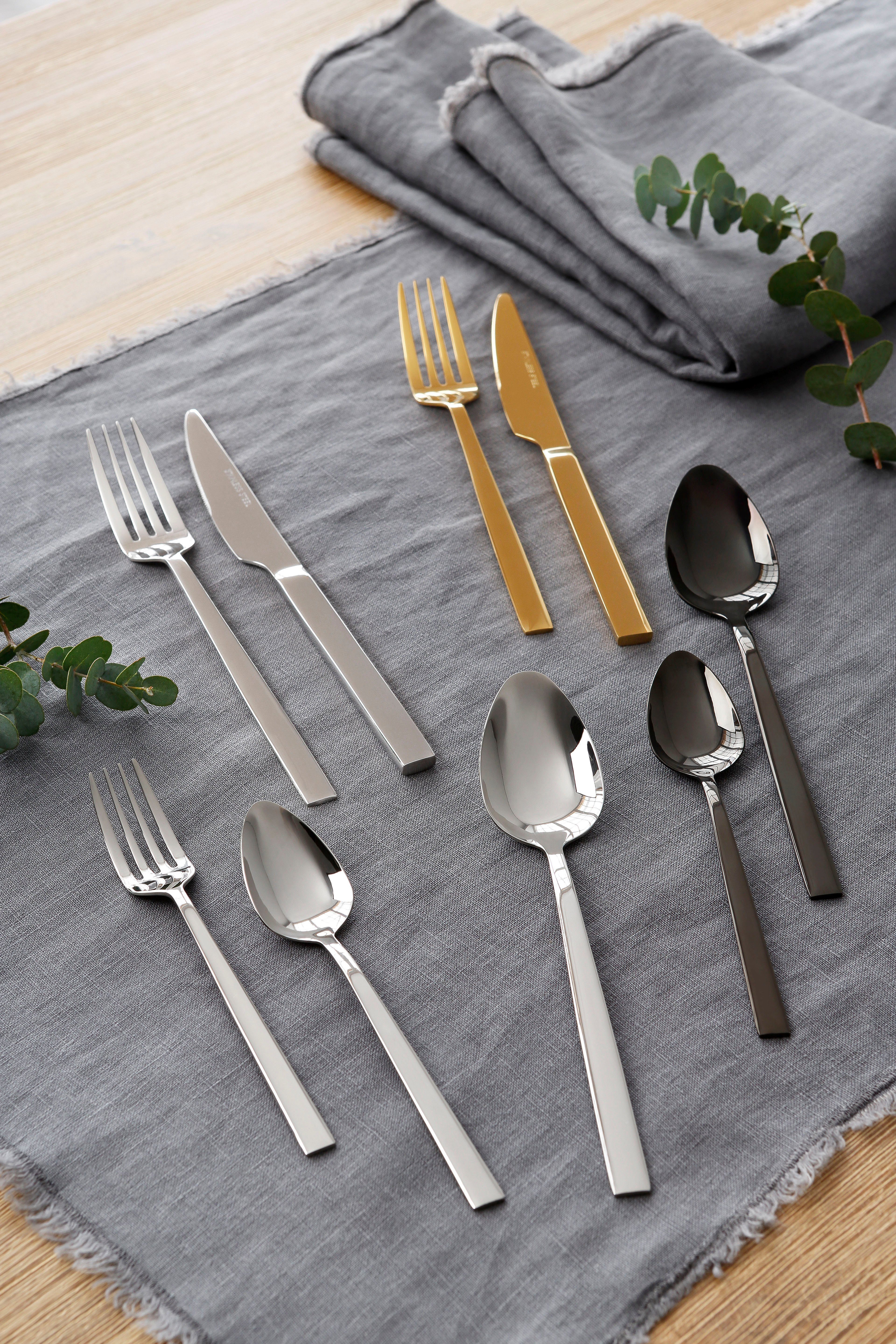 Home affaire Besteck-Set Colmar, Edelstahl 18/10, PVD schwarz glänzend, 30 Teile