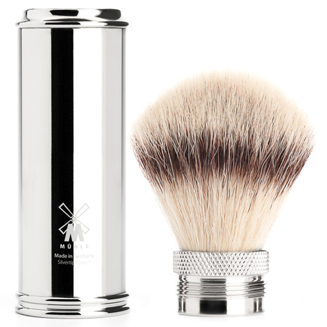 TRAVEL Reiserasierpinsel Silvertip Fibres© silver