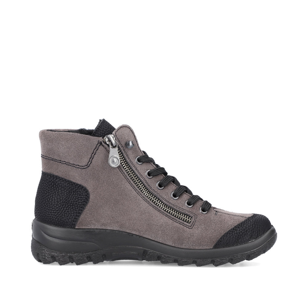 Rieker Damen Schnürstiefel stahlgrau