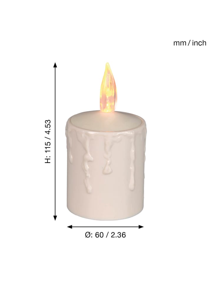 STAR Trading LED Kerze Paula, weiß, 6x11,5cm in Braun günstig kaufen onesize