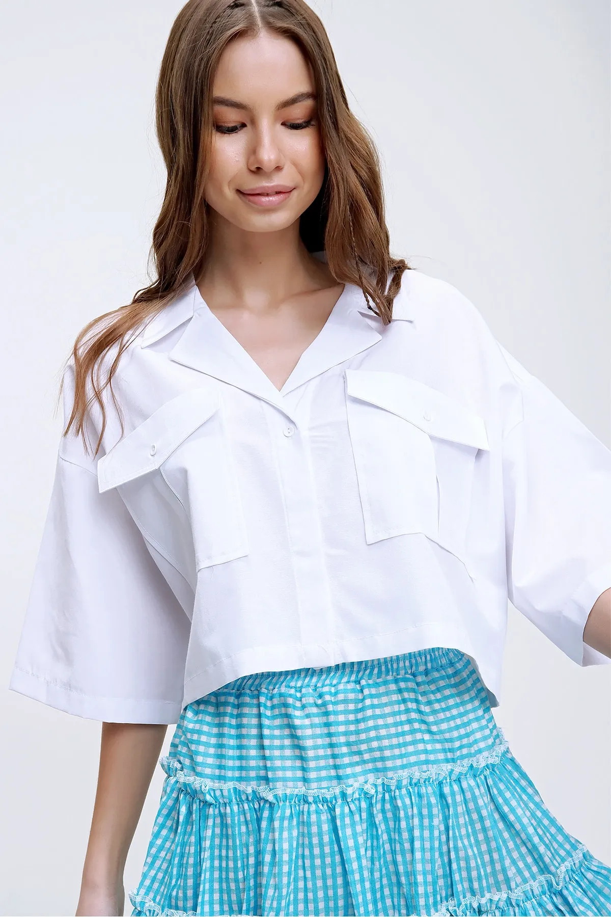Trend Alaçatı Stili  Hemd - Weiß - Regular Fit