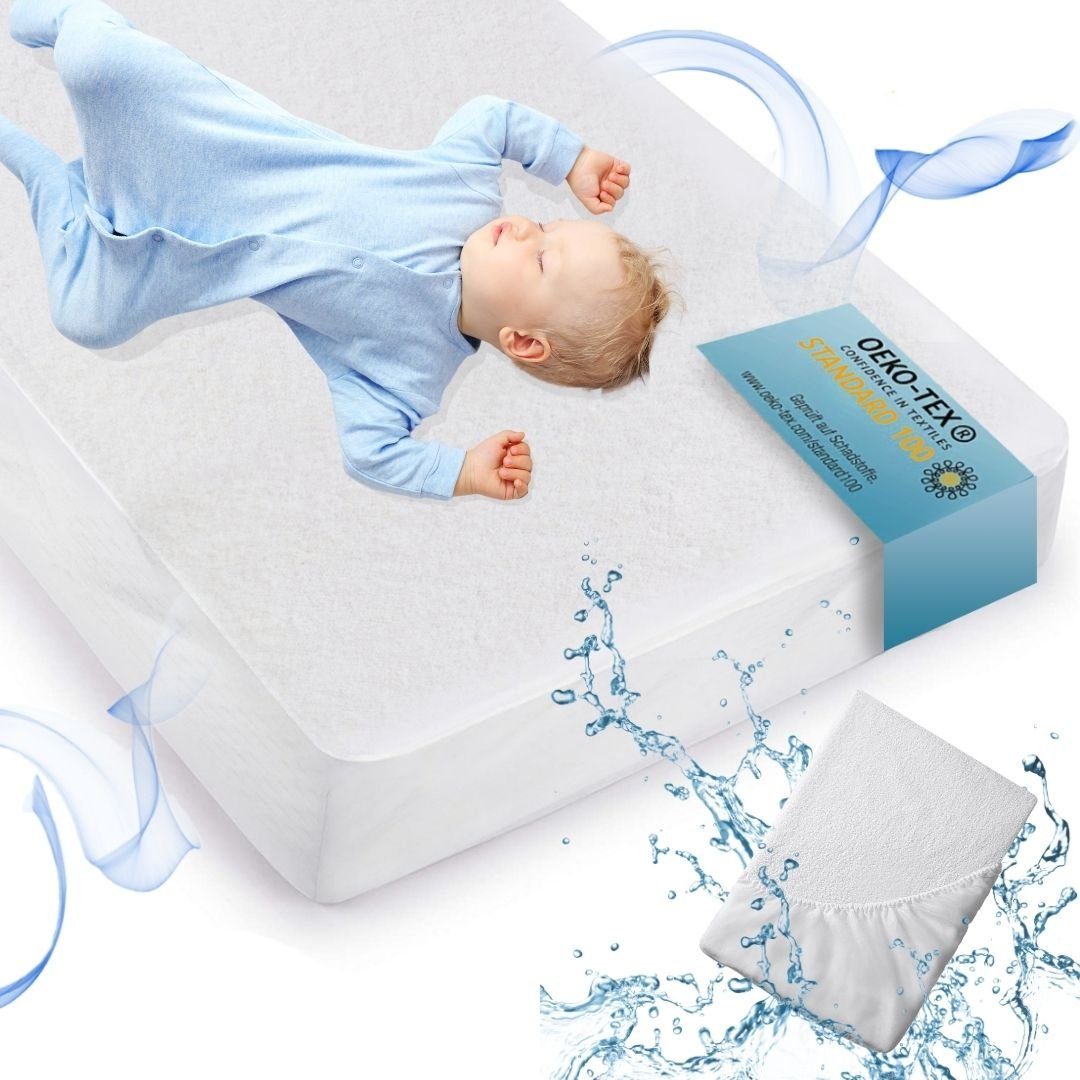 Matratzenauflage wasserdicht Spannbettlaken Matratzenschutz waschbar Alcube, Matratzenschoner 80x160 cm bis 28 cm Höhe I Matratze Kinderbett 80x160
