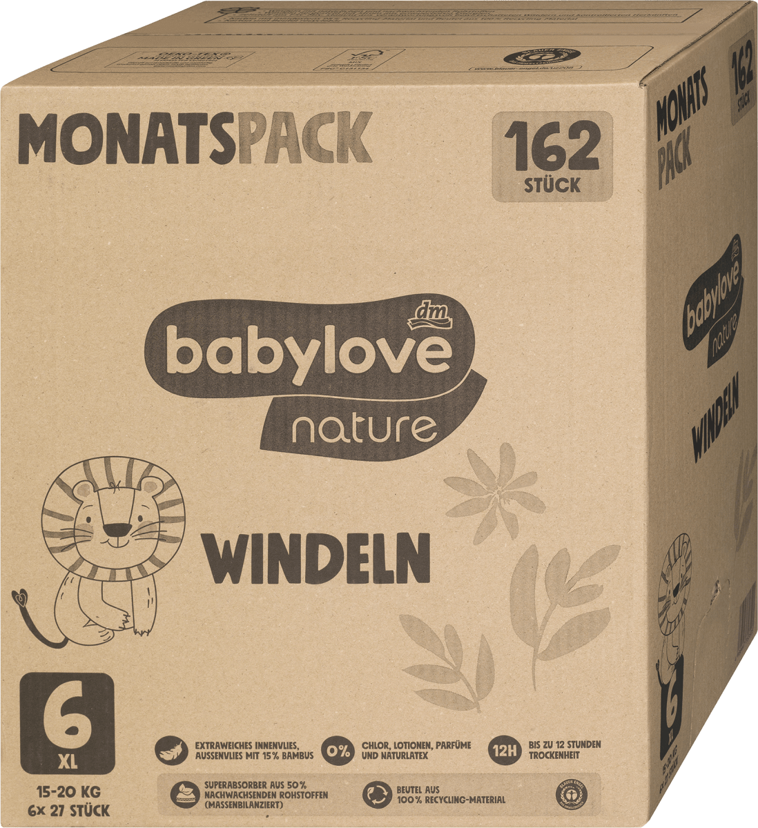 Windeln Gr. 6, XL (15-20 kg), Monatspack, 162 St