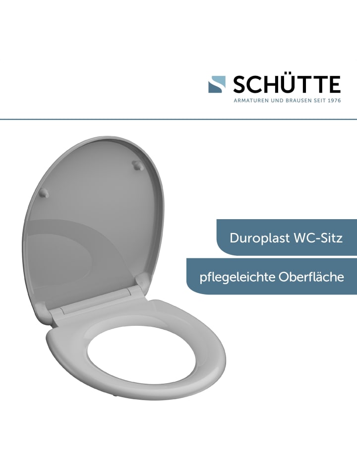 Schütte Duroplast WC Sitz GREY mit Absenkautomatik - (L) 45 x (B) 37 x (H) 4 cm günstig kaufen onesize