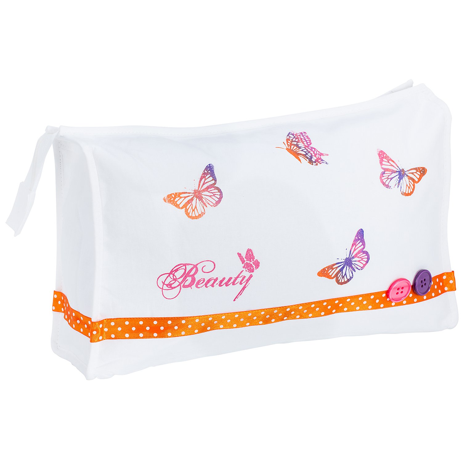 buttinette Kosmetiktasche, weiß, 20 x 6 x 14cm