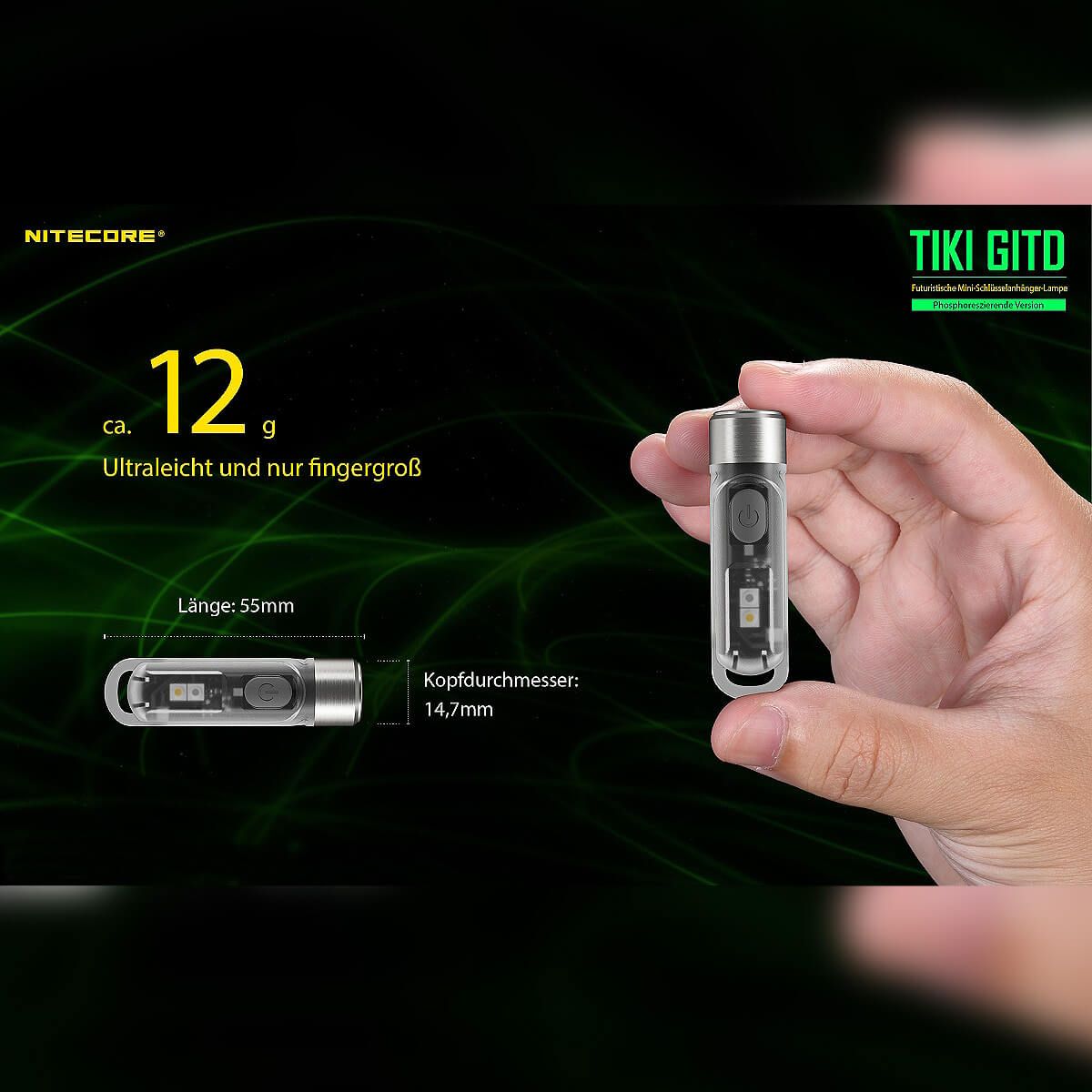 LED Lampe TIKI GTID - Glow in the dark